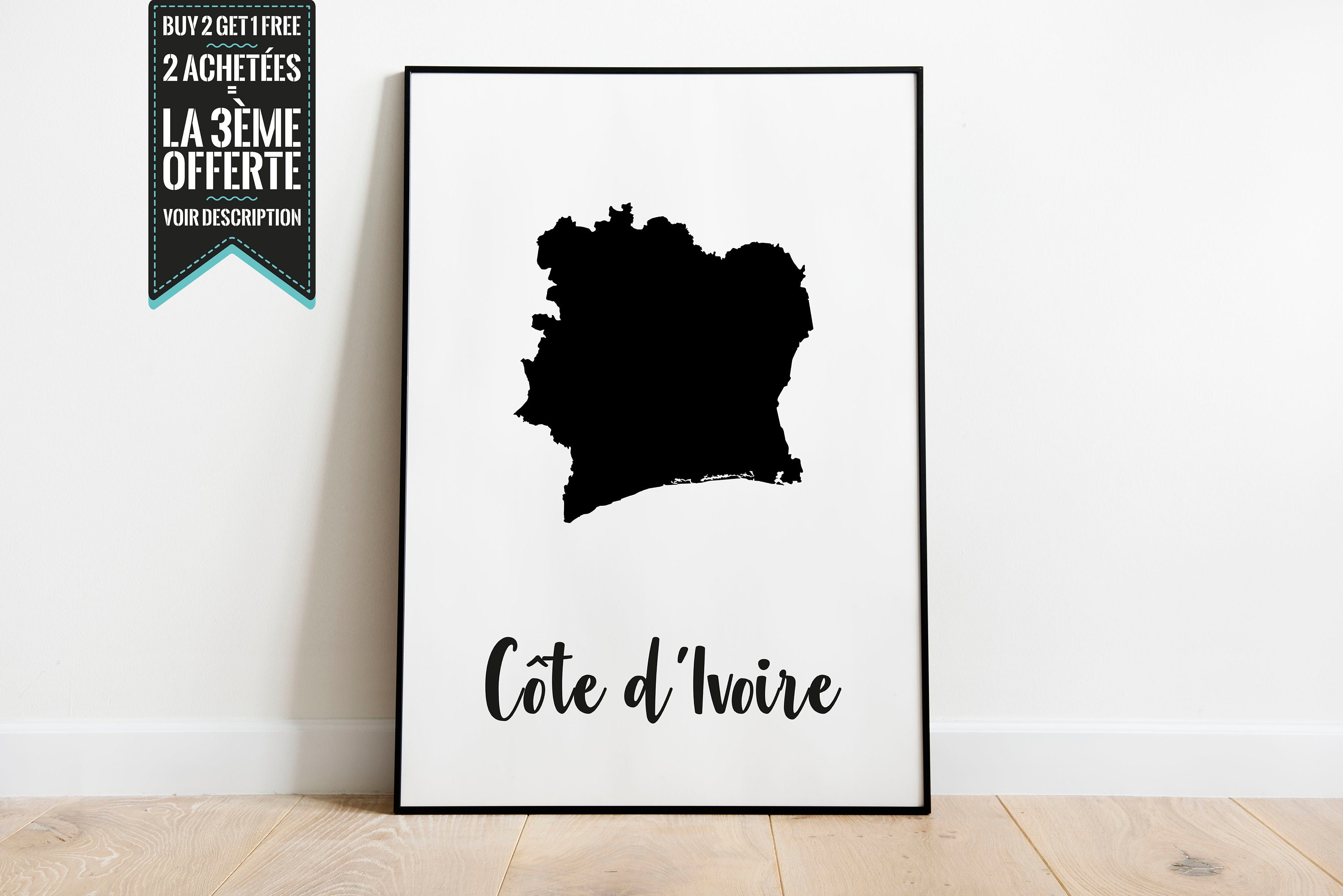 Affiche Décorative - Carte de La Cote d'ivoire