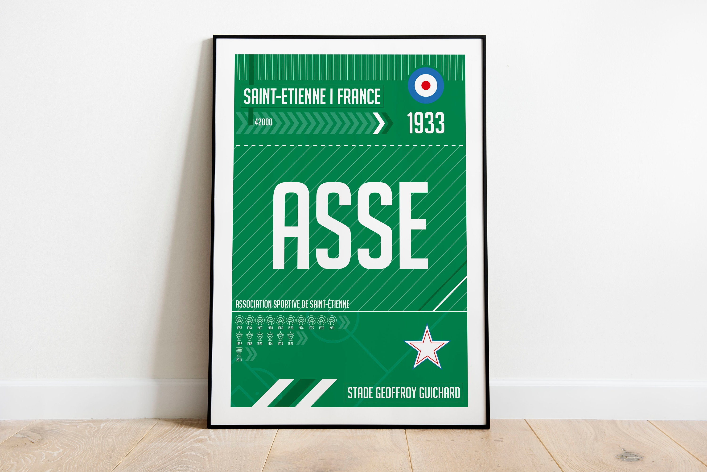 Poster ASSE Saint-Étienne - Supporters Kop - Vert Et Passion