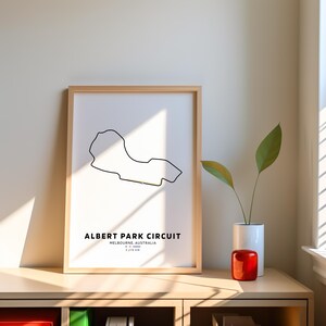 Affiche Circuit Albert Park, Illustration minimaliste du tracé du Grand Prix d’Australie image 2
