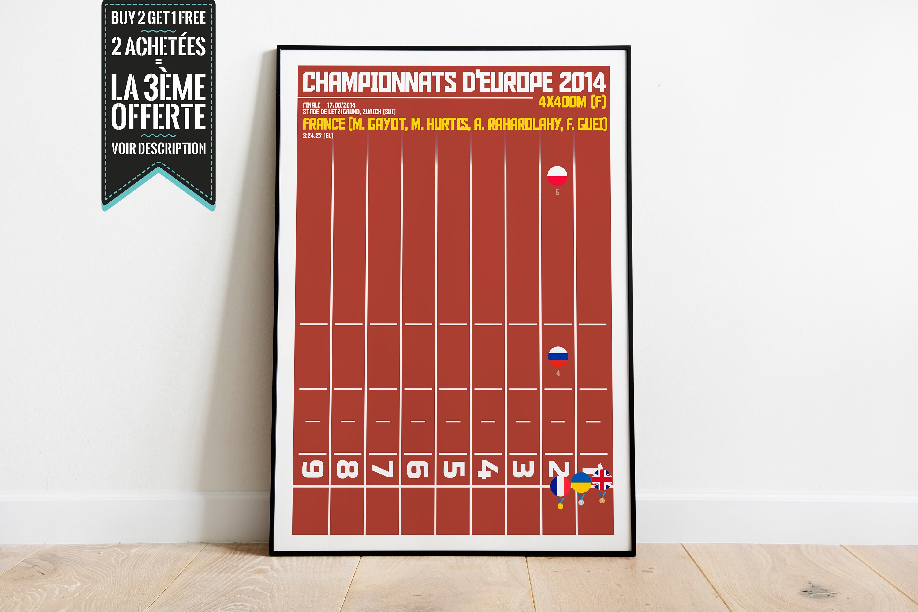 Affiche Décorative - Athletisme 4x400M Femme Championnat Europe 2014