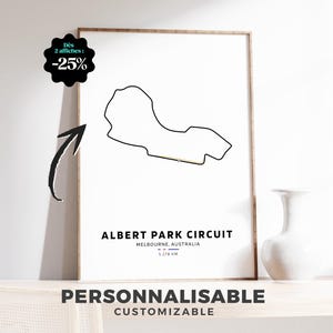 Affiche Circuit Albert Park, Illustration minimaliste du tracé du Grand Prix d’Australie image 1