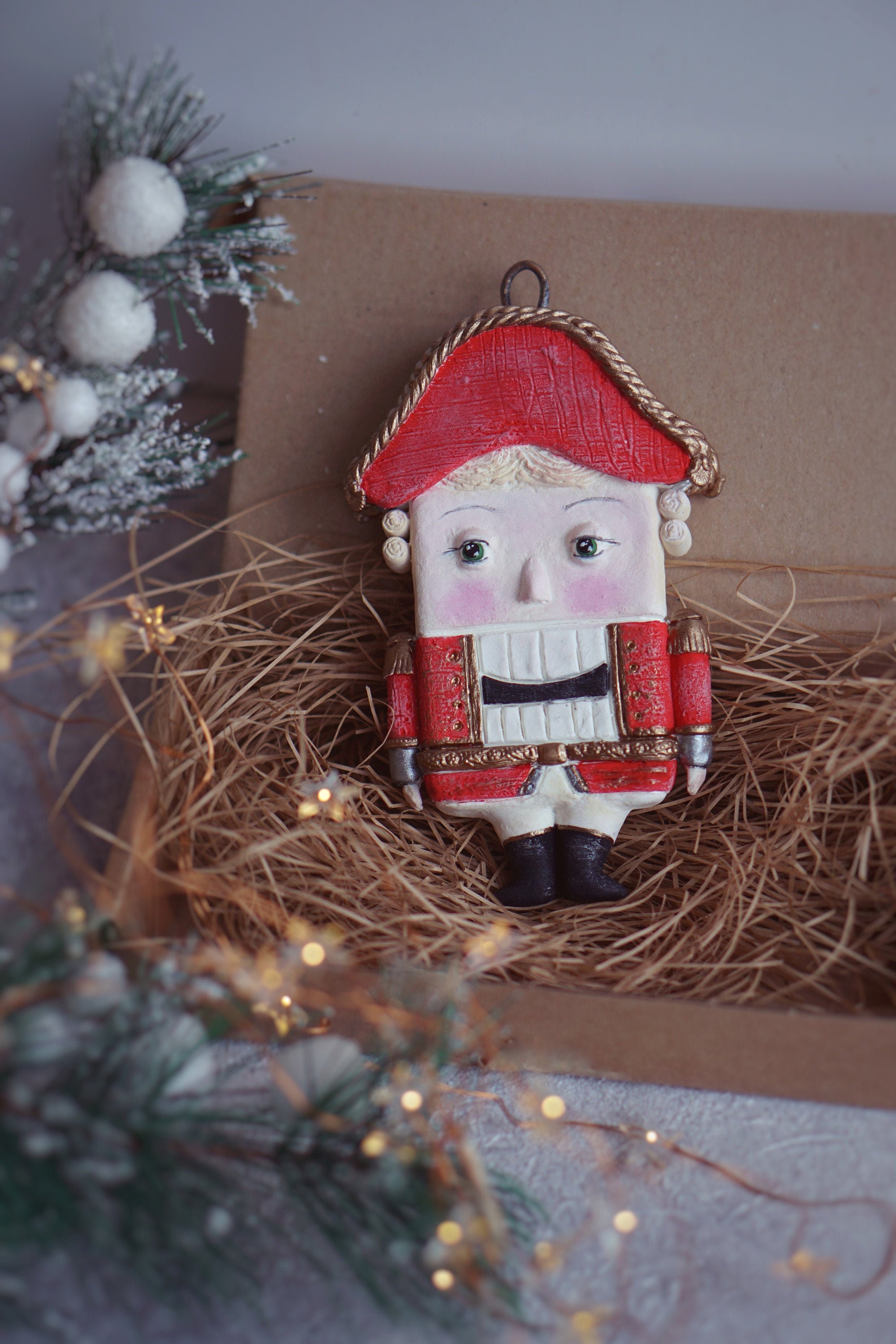 Nutcracker Polymer clay Сhristmas decor Figurine Christmas Etsy