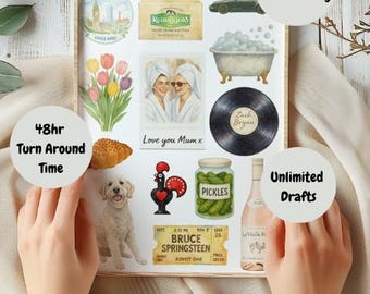 Custom Favorite Things Print • Personalized Mother's Day Gift • Aesthetic Line Art Illustration • Mom's Favorite Things Poster