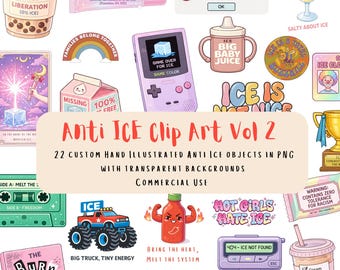 Anti ICE Vol 2 Clip Art – 22 Bold Abolitionist PNG Graphics, Transparent Background, Activist Digital Download