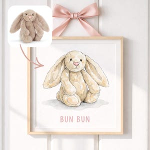 Custom Watercolor Soft Toy Portrait: Personalized Nursery Art (300DPI Printable Download