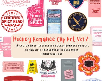 Hockey Romance Clip Art Vol 2 – 18 Spicy Rivals to Lovers PNGs, Transparent Background, BookTok Romance Clipart, Digital Download