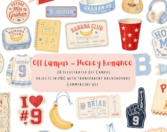 Off College Hockey Romanze 28 PNG Bündel | Hockey Romanze Fan Art Inspirierte Grafiken | BookTok PNG-Bundle | Kommerzielle Nutzung | Digitaler Download