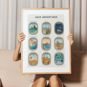 Personalized Custom Watercolor Travel Print: Airplane Window Wall Art (Digital Download) | Anniversary Gift | Christmas Gift