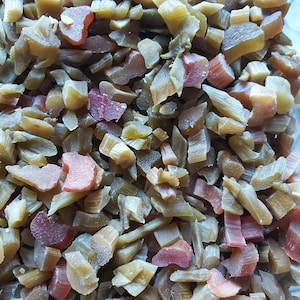 rhubarb candies, dried fruits, organic product home made, healthy snacks, delicious for kids , unique product