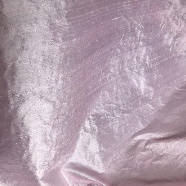 Vintage baby pink fine raw dupioni silk fabric