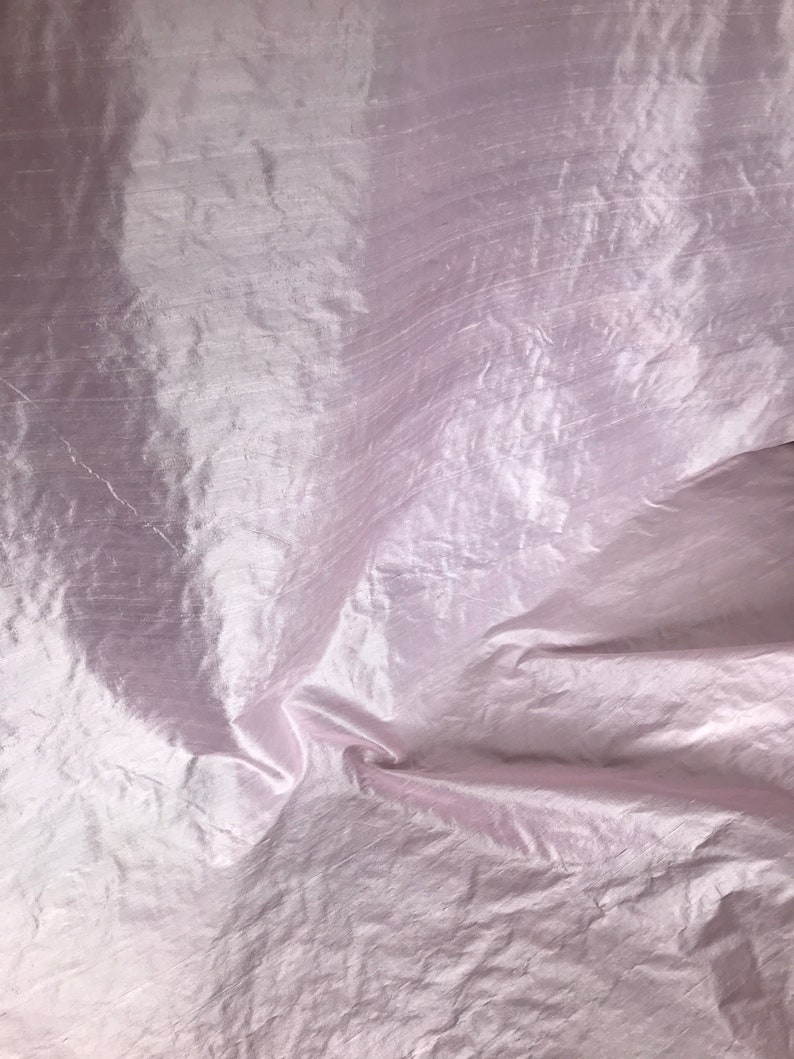 tissu vintage en soie dupioni fine rose bébé image 2