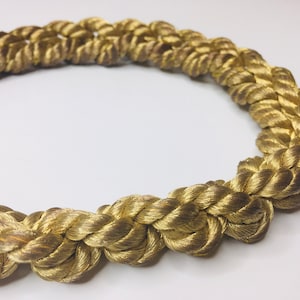 Victorian Antique metallic bullion gold braid woven rope.  PRICE for whole