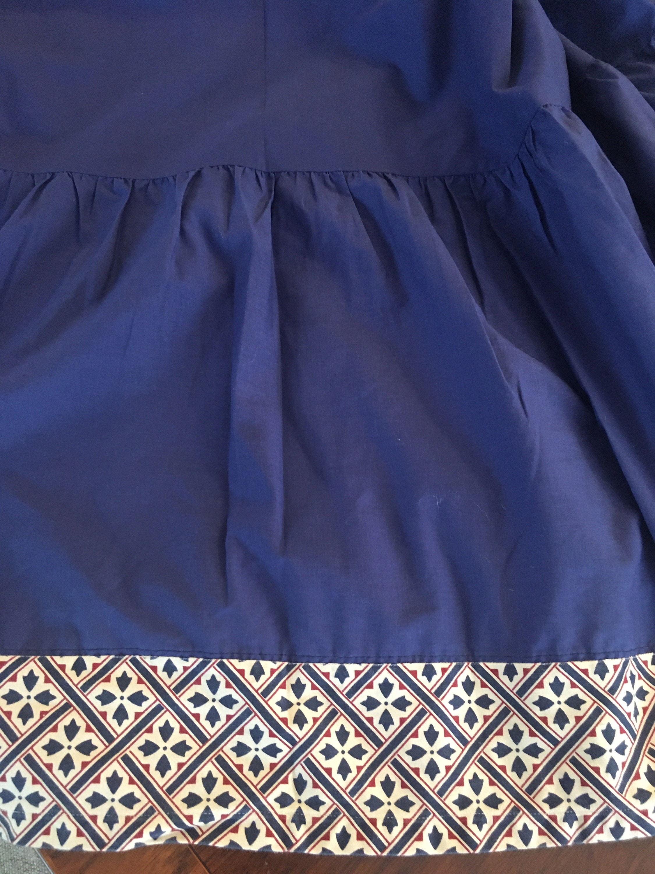 Dark Navy Blue Bed Valance Sheet With Laura Ashley Fabrick Edge - Etsy UK