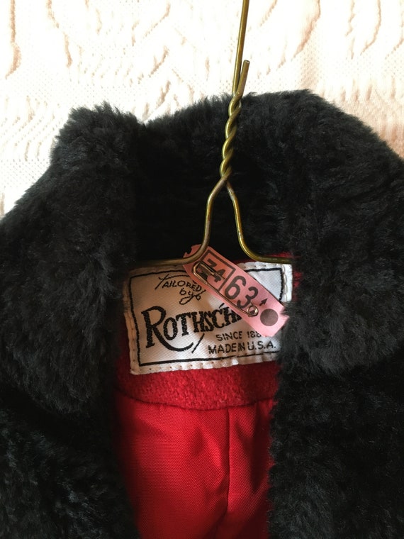 Vintage 1960s Kids Red Winter Coat made by "Roths… - image 2