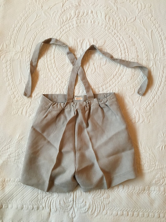 Vintage Linen 1960s Natalie Inc NY Toddler Grey Ov