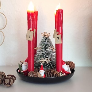 Modern Advent wreath with LED Christmas decoration, Advent wreath with candles, Advent decoration, Christmas wreath, durable, table wreath, candle tray, table decoration
