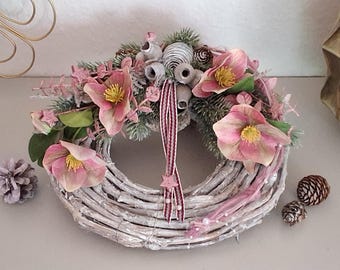 CreaFlor Home Grabschmuck Mit Christrosen - Wetterfester Grabfries 30x38cm