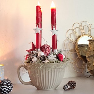 Adventskranz knstlich mit led kerzen - Etsy.de