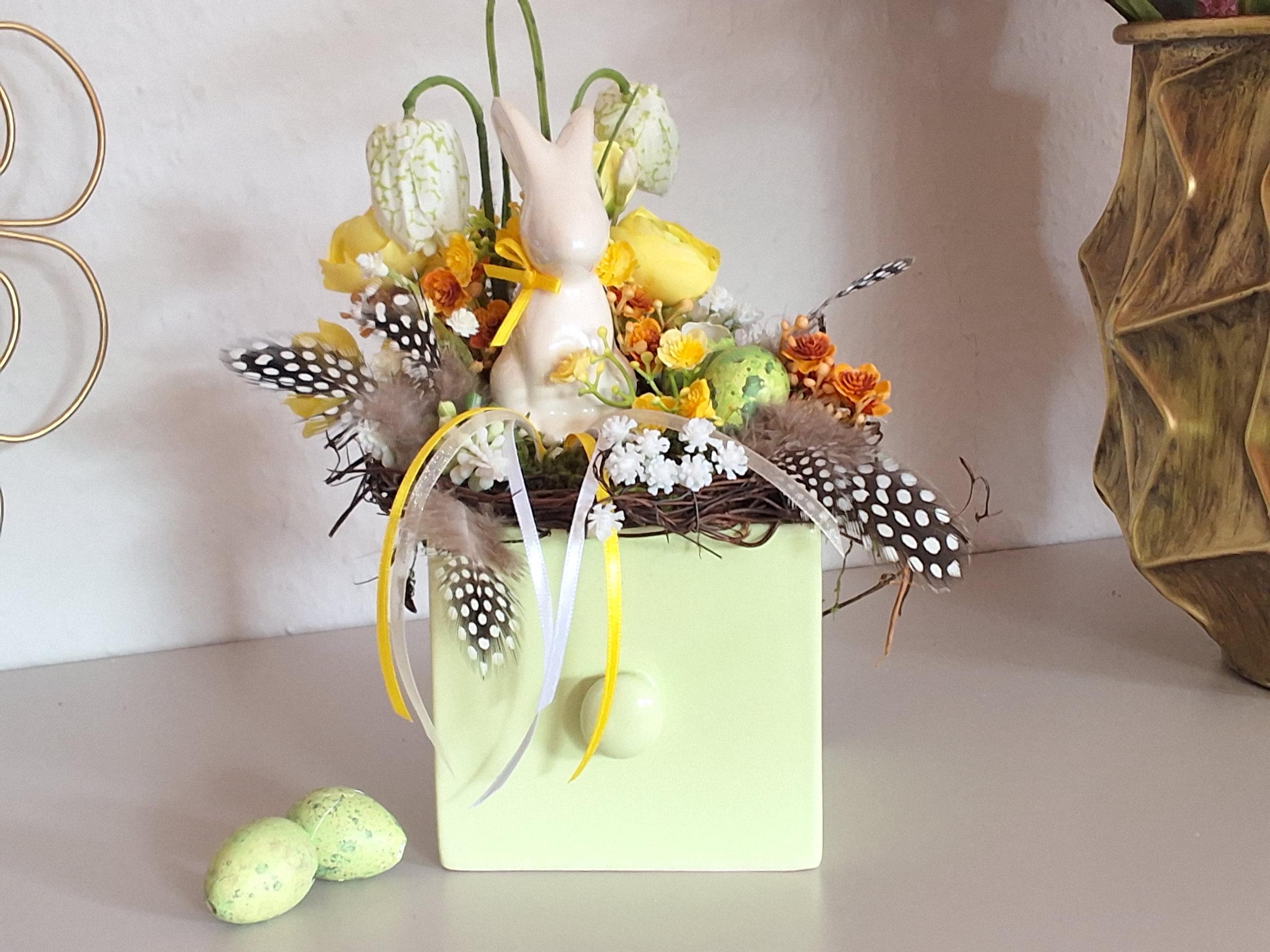 künstlicher blumenstrauß mit vase Luxuriöse Blumensträuße aus Kunstblumen