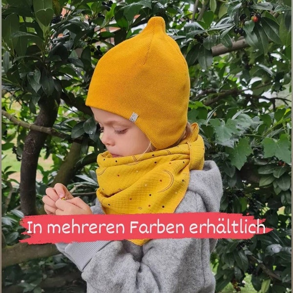 Freche Zipfelmütze / Mütze für Kinder/ Kindermütze, Übergangsmütze, Wintermütze, warme Mütze, Innenstoff Baumwolljersey, Geschenk