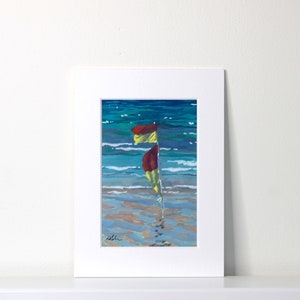 Baignade estivale, aquarelle originale sur papier