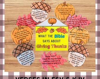 Bible Verse Thanksgiving Craft for Kids, Sunday School Envelope Craft, Fall Christian Gratitude Activity, Scripture Memory Printable PDF