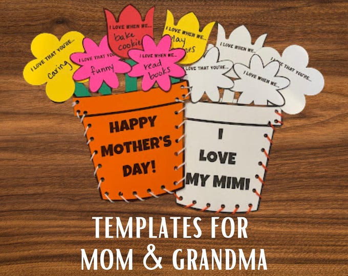 Mother's Day Flower Bouquet Coloring Sewing Craft for Kids, I Love My ...