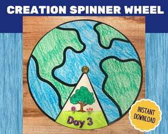 Days of Creation Printable Craft, Kids Bible Coloring Pages, Creation Story, Genesis Bible Games for Kids, Sunday School Lesson for Kids