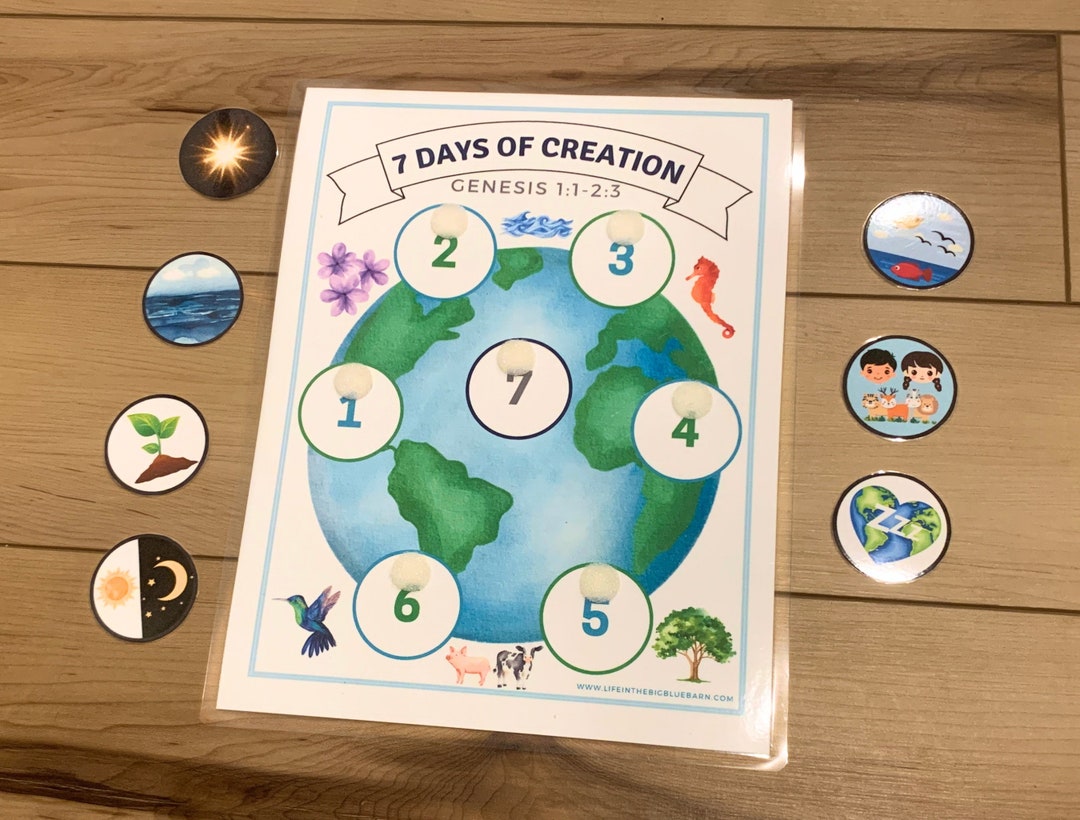 Days of Creation Matching Game, Genesis 1 Creation Craft, Sunday School ...