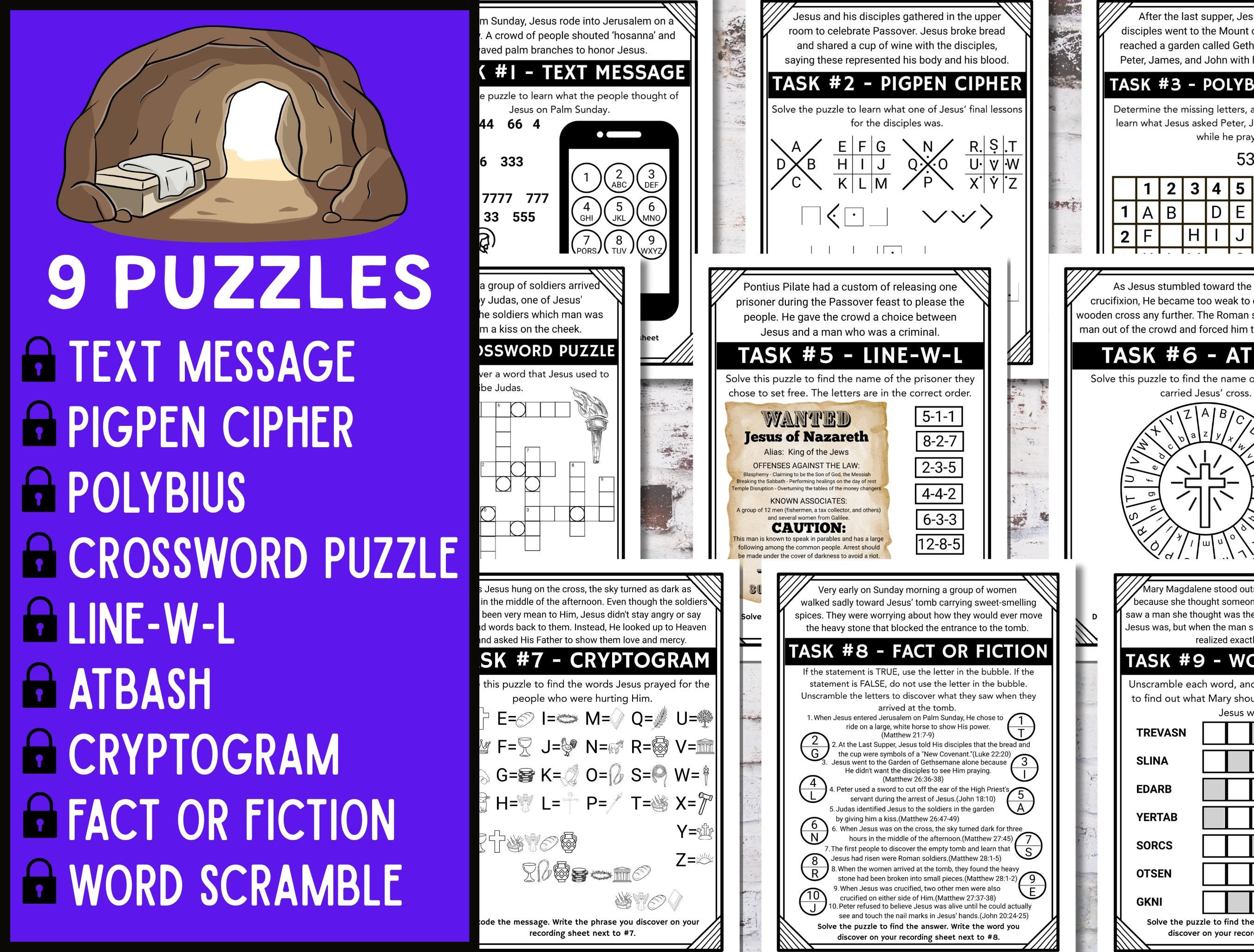Easter Escape Room for Kids, Bible Resurrection Printable Party Game ...
