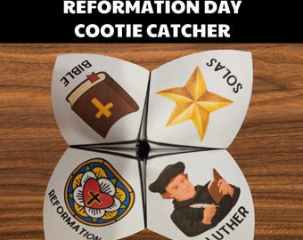 Reformation Day Cootie Catcher Printable | Protestant Reformation Game for Kids | Martin Luther Activity | Christian Homeschool