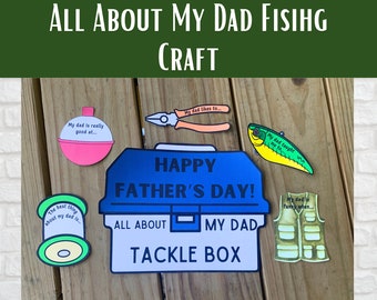 Fathers Day Craft for Kids, All About My Dad Tackle Box Craft, Printable Coloring DIY Gift for Dad, Preschool Father's Day Craft, Tool Craft