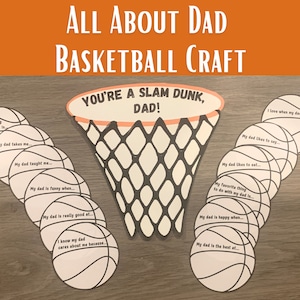 Vatertags-Handwerk für Kinder, Alles über meinen Vater, Basketball-Handwerk, druckbare Färbung DIY-Geschenk für Vatertagsgeschenk für Vatertagsgeschenk für Vatertagsgeschenk für Vatertagsgeschenk für Vatertag, handgemachte Karte