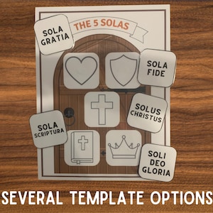 Five Solas Activity, Reformation Day Craft, Kids Bible Study Matching Game, Martin Luther Church History, Reformed Theology, Homeschool