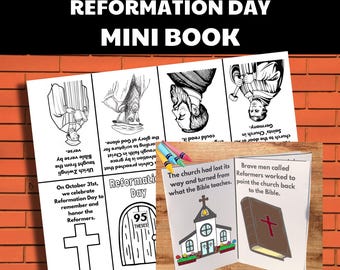 Reformation Day Mini Book Activity, Protestant Reformation History Craft for Kids, Printable One Sheet Folding Booklet, Homeschool