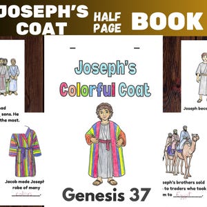 Joseph and the Coat of Many Colors, Printable Sunday School Activity, Kids Bible Coloring Pages, Joseph the Dreamer, Colorful Coat Craft