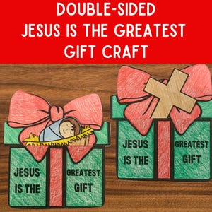Weihnachtsbibel Handwerk, Jesus ist das größte Geschenk, Sonntagsschule Handwerk, Advent Aktivität, religiöse Bibel zum ausdrucken für Kinder, Geburt von Jesus