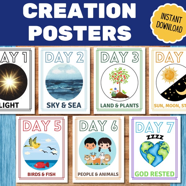 7 Day of Creation Illustration - Etsy UK