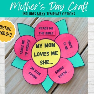 Mother&#39;s Day Craft from Kids, Mother&#39;s Day Bible Craft for Kids, Preschool Mother&#39;s Day Toddler Craft, Kids Craft for Grandma, Sunday School