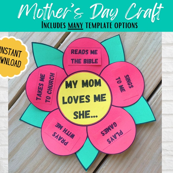 Mother's Day Craft from Kids, Mother's Day Bible Craft for Kids, Preschool Mother's Day Toddler Craft, Kids Craft for Grandma, Sunday School