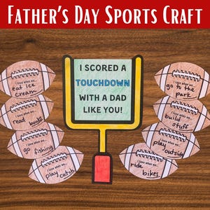 Vatertags-Handarbeit für Kinder, Alles über meinen Vater, Fußball-Handwerk, druckbare Färbung DIY-Geschenk für Vatertag, Klassenzimmer-Handwerk für Vater, handgemachte Karte