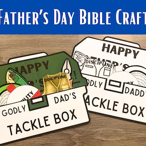 Manualidad bíblica para el Día del Padre, manualidad imprimible para la escuela dominical del Día del Padre, regalo DIY para papá, caja de herramientas, manualidad cristiana, tarjeta casera