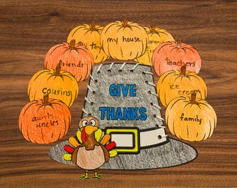 Thanksgiving Craft for Kids, I Am Thankful For Pilgrim Activity, Pumpkin Lesson, November Fall Craft for Kids, Thankful Turkey, Give Thanks