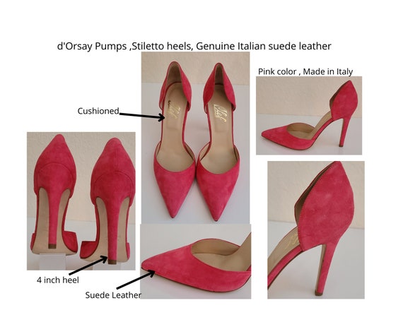 Pink 4 inch heels best sale