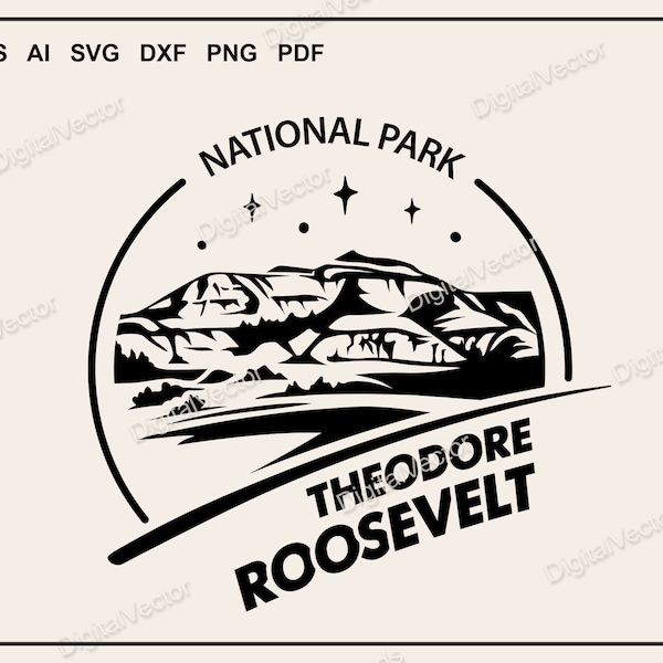 Theodore Roosevelt National Park Svg Design, North Dakota, Cricut Svg, Sublimation Design, Vinyl Decal, SVG Scalable Vector Graphics