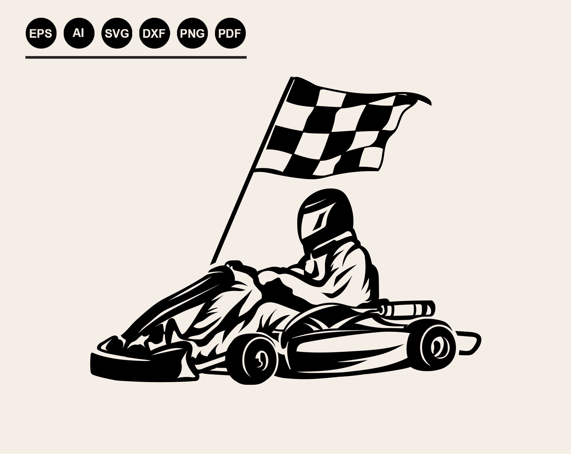 Kart race.ai Royalty Free Stock SVG Vector and Clip Art