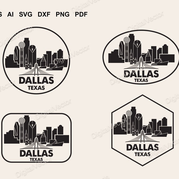 Dallas Skyline Svg Design, Dallas, Texas, Sublimation Design, Vinyl Decal, Cricut SVG Scalable Vector Graphics