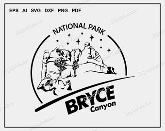 Bryce Canyon National Park Design Vol.2, Nature Design, Badge Design, Scalable Vector Graphics Design
