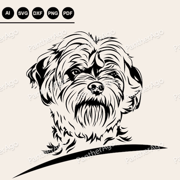 Yorkshire Terrier Svg, Yorkie Silhouette Design, Dog Breeds Clipart, Sublimation Design, Laser Cut Art, SVG Scalable Vector Graphic