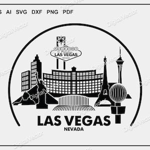 Las Vegas, Skyline Design, Badge Design, Scalable Vector Graphics Design